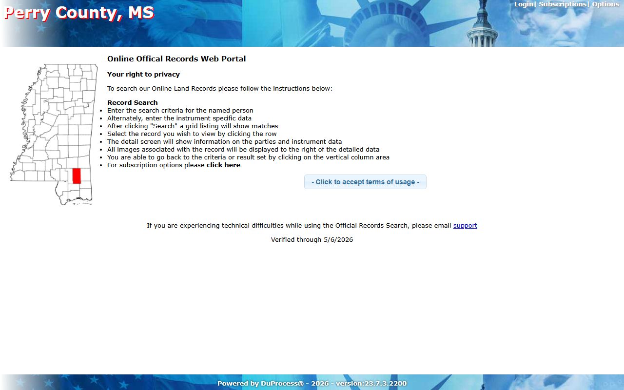 Perry County official records search portal not criminal court roster
